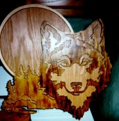 Wolf and moon
