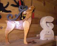 Reindeer candle holder and bandsaw snake box