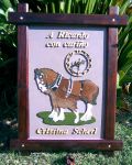 cuadro reloj caballos intarsia
