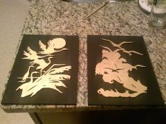 I blew up some small silhouettes from a Dover clip art book