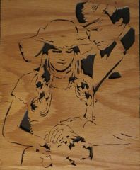 Our wedding woodcut