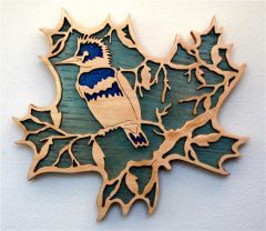 Kingfisher In A Leaf plaque  for Christine