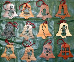 12 Bell ornaments using 12 types Of wood