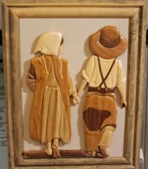 amish couple framed