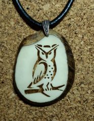 owl tagua necklace