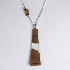 Resin and Walnut Necklace