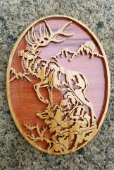 8. Stag wall art- bamboo cutting desk and plywood