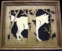 Wolf behind Tree