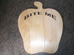 apple cut from rubber wood