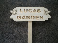 garden sign in pine