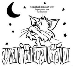 Cat serenading moon