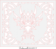 Dragon In scrolled frame