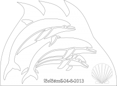 Dolphins & shell plaque 2
