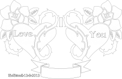Hearts Roses & Ribbon plaque 2