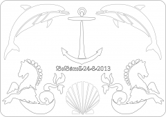 Dolphins & Anchor plaque 2
