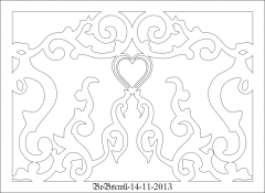 Scrolled design with heart