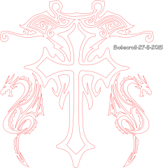 Tribal Tattoo Cross & Dragons