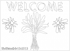 Welcome sign Bees & wheat 2