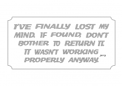 I lost My mind