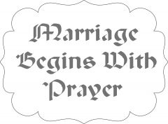 Mariage begins with prayer