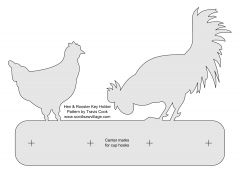 Hen and Rooster Key Rack