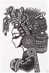 Chinese papercut head