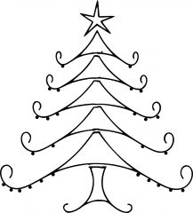 CHRISTMAS TREE LINE DRAWING