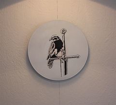 Raven on sword