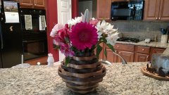 Oak and Walnut Wobble Vase