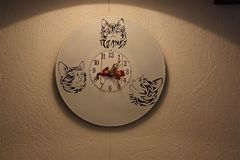 Tribal Cat Clock