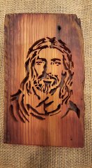 Jesus on 100+ year old barn wood.