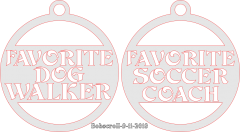 Favorite Dog Walker & Favorite Soccer Coach ornaments