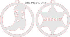 Cowboy Boot & Sheriff ornaments