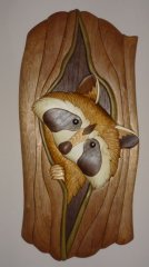 coon in knothole