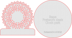 Fretwork desk clock patt 2