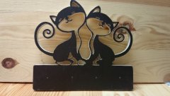 Key rack two cats