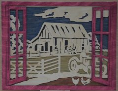 Farm Viewed through Window