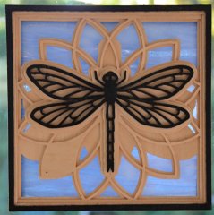 Multi-layered dragonfly with glass backing