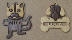 Cat and Dog intarsia ormaments
