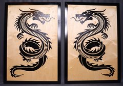 Chinese Dragons a pair framed s.jpg
