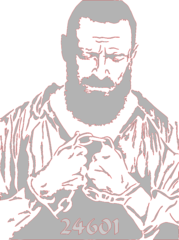 Hugh Jackman as Jean Valjean/24601 from Les Misérables.