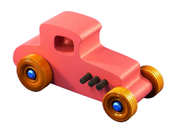 20161126-085828 006 496321451 Handmade Wooden Toy Car Hot Rod Freaky Ford 27 T-Bucket Pink Metallic Blue Black.png