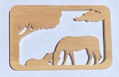 Mare and Foal on Bamboo
